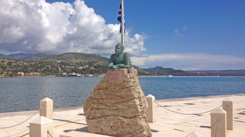 Nikos Kavadias Statue in Argostoli Kefalonia