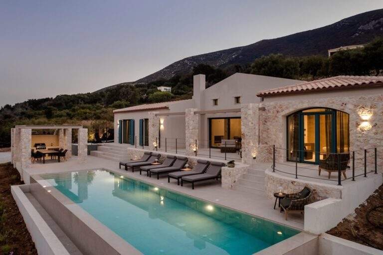 Minimalist Designer Villa with Pool and Sunset Views in Zola