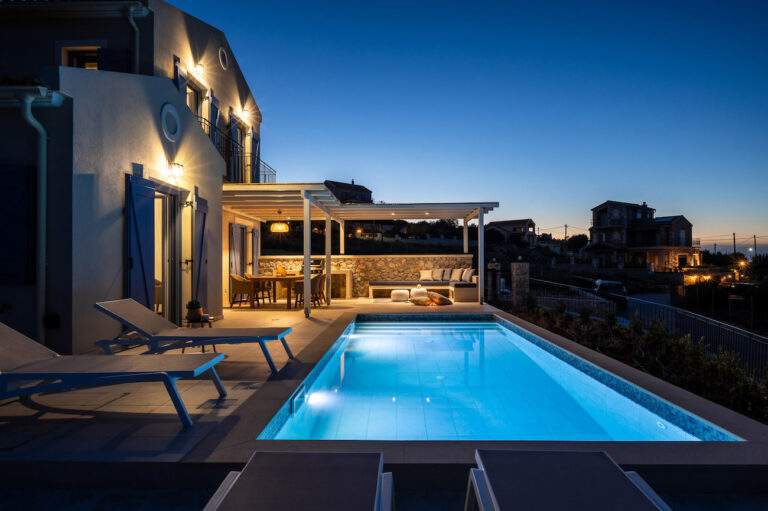 Stylish Fiscardo Retreat with Private Pool & Chic Minimal Design